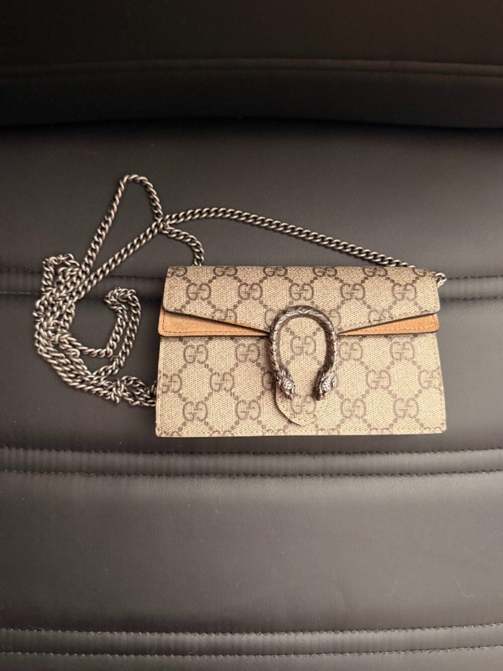 GG Supreme Monogram Super Mini Dionysus Shoulder Bag Taupe